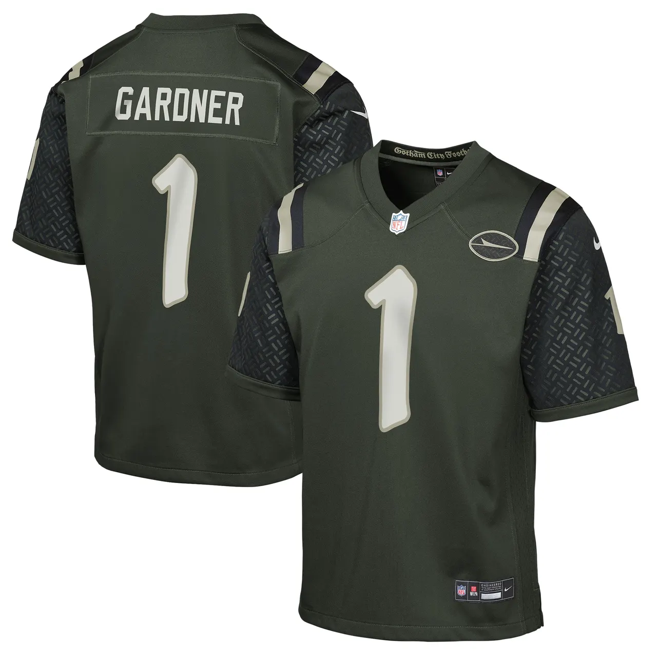 Ahmad Sauce Gardner New York Jets Nike Youth Rivalries Collection Game Jersey - Black - - Olive