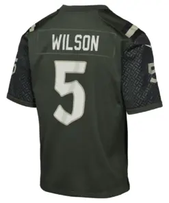 Garrett Wilson New York Jets Nike Youth Rivalries Collection Game Jersey - Black - Garrett Wilson - Olive - Image 3