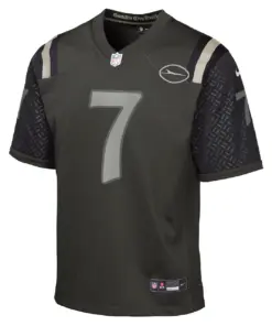 Alternative view of Justin Fields New York Jets Nike Youth Rivalries Collection Game Jersey - Black - Justin Fields - Black