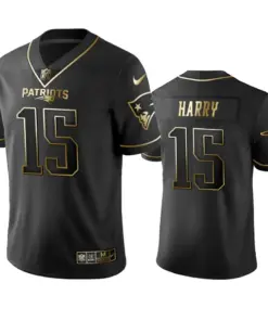 N'Keal Harry New England Patriots Nike Golden Edition Jersey - Black