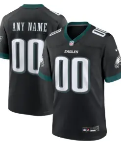 Philadelphia Eagles Nike Alternate Custom Game Jersey - Black - Custom Mens - Anthracite