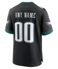 Philadelphia Eagles Nike Alternate Custom Game Jersey - Black - Custom Mens - Anthracite - Image 3
