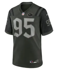 Alternative view of Quinnen Williams New York Jets Nike 2025 Rivalries Collection Game Jersey - Gotham Green
