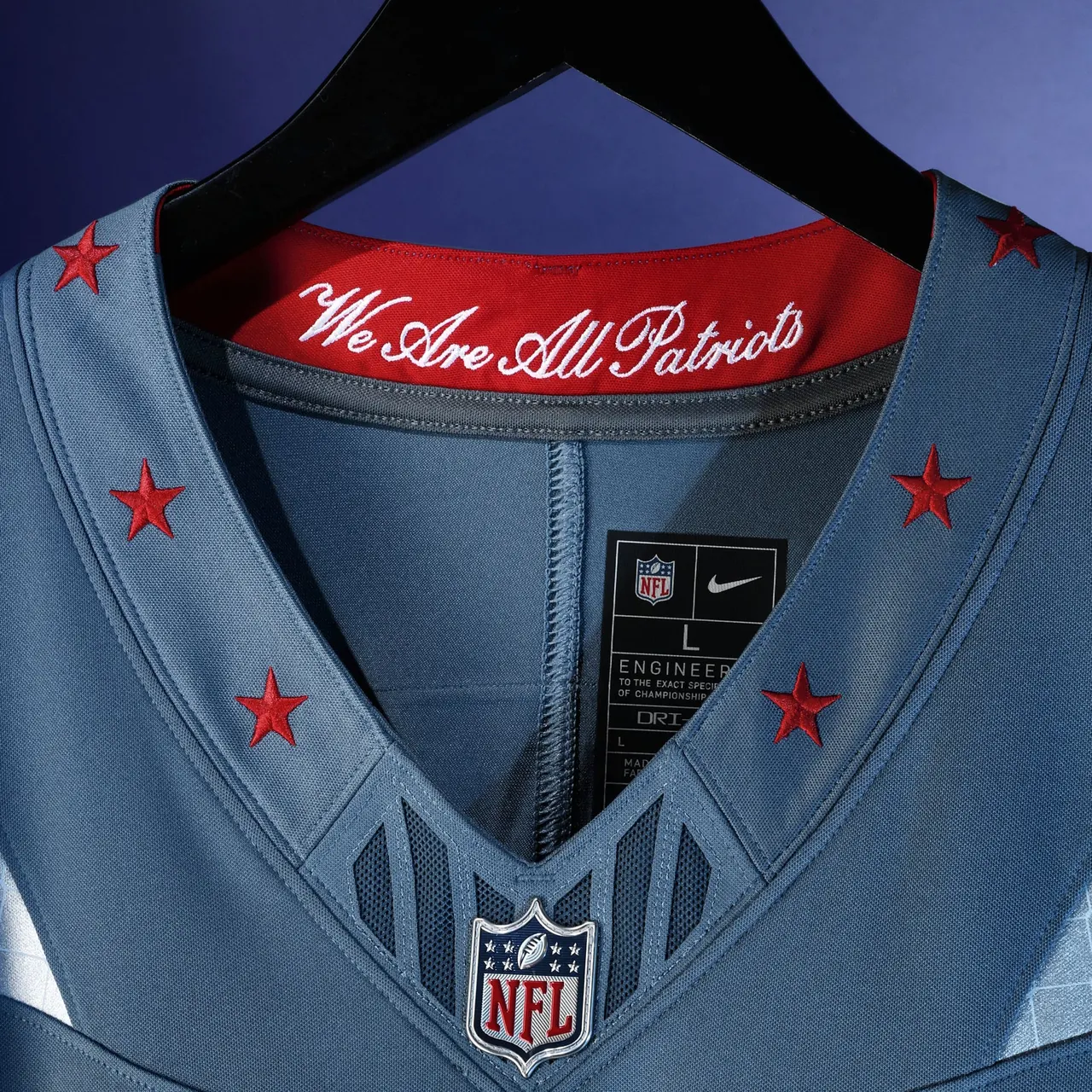 Rhamondre Stevenson New England Patriots Nike 2025 Rivalries Collection Limited Jersey - Storm Blue - Image 4