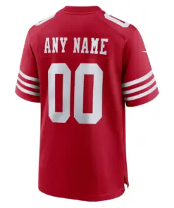 Alternative view of San Francisco 49ers Nike Home Custom Game Jersey - Scarlet - Custom Mens - Scarlet