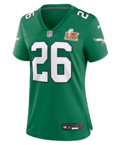 Alternative view of Saquon Barkley Philadelphia Eagles Nike Women's 2nd Alternate Super Bowl LIX Game Jersey - Kelly Green