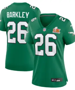Saquon Barkley Philadelphia Eagles Nike Women's 2nd Alternate Super Bowl LIX Game Jersey - Kelly Green