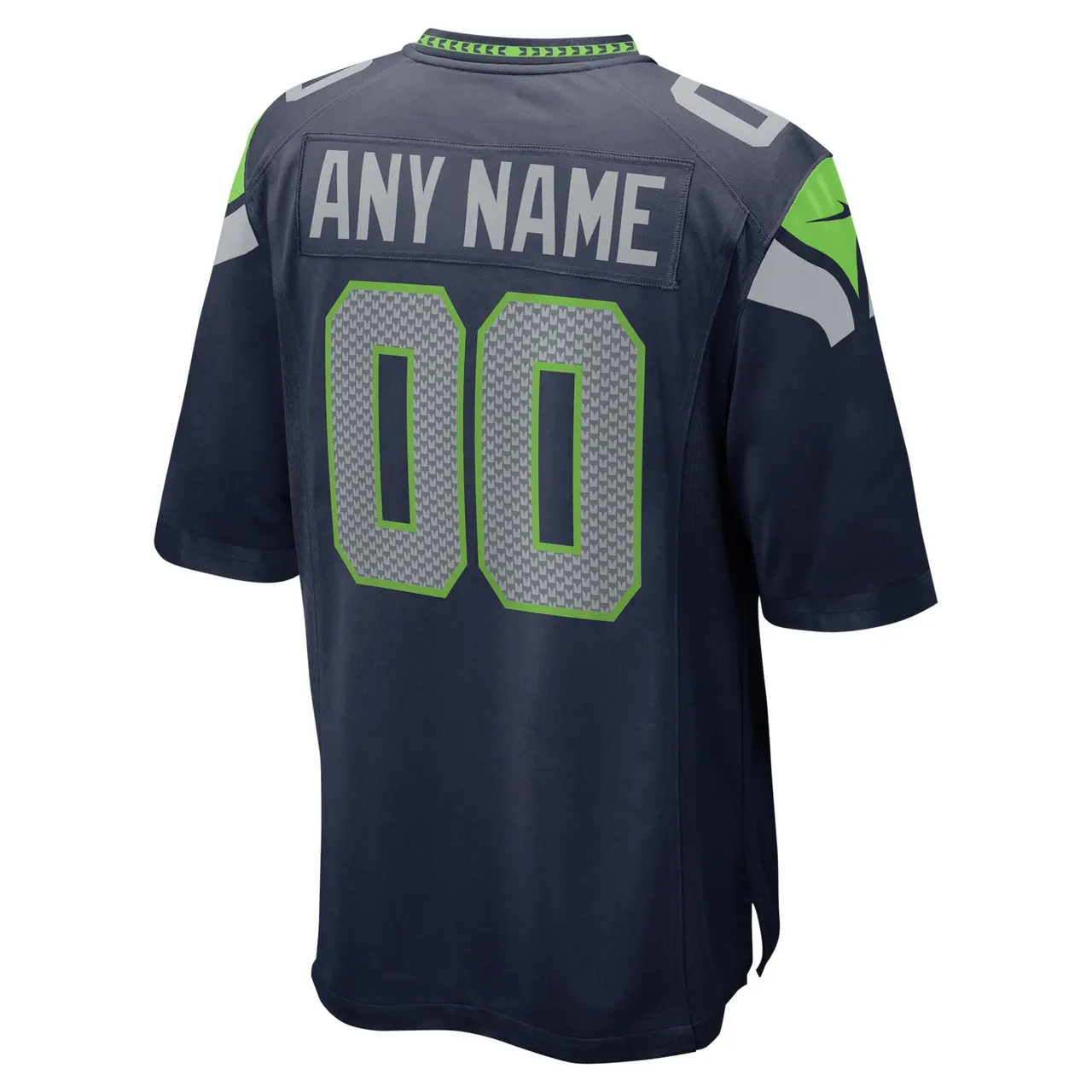 Seattle Seahawks Nike Custom Game Jersey - College Navy - Custom Mens - Navy - Image 3