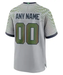 Seattle Seahawks Nike Rivalries Collection Custom Game Jersey Mens - Grey - Image 3