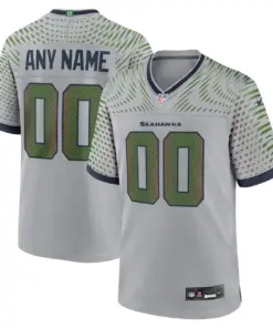 Seattle Seahawks Nike Rivalries Collection Custom Game Jersey Mens - Grey