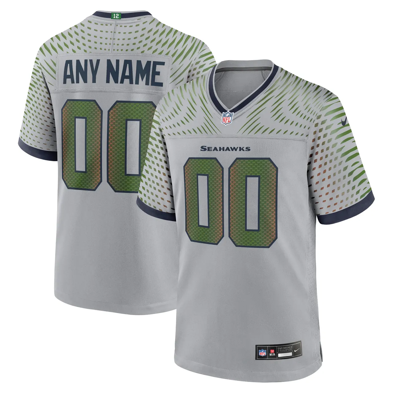 Seattle Seahawks Nike Rivalries Collection Custom Game Jersey Mens - Grey