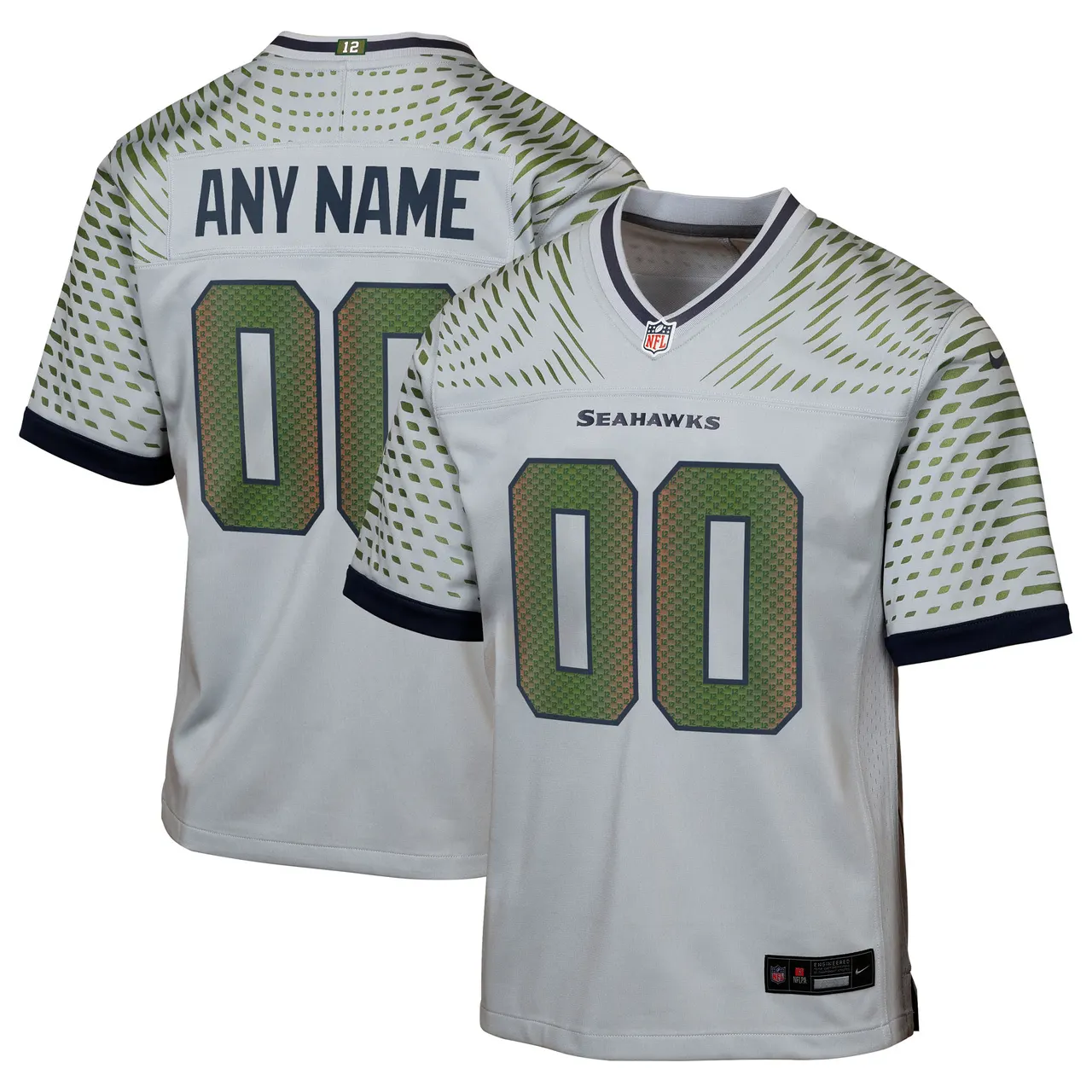 Seattle Seahawks Nike Youth Rivalries Collection Custom Game Jersey - Gray