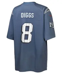 Stefon Diggs New England Patriots Nike Youth 2025 Rivalries Collection Game Jersey - Storm Blue - Image 3