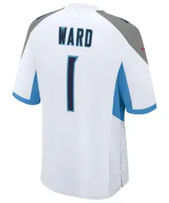 Draft First Round Pick Cameron Ward Tennessee Titans Nike 2025 Road Game Jersey - White - Cameron Ward Mens - White - Image 3