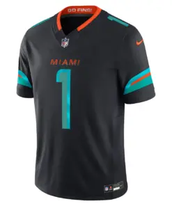 Alternative view of Tua Tagovailoa Miami Dolphins Nike 2025 Rivalries Collection Limited Jersey - Pitch Blue