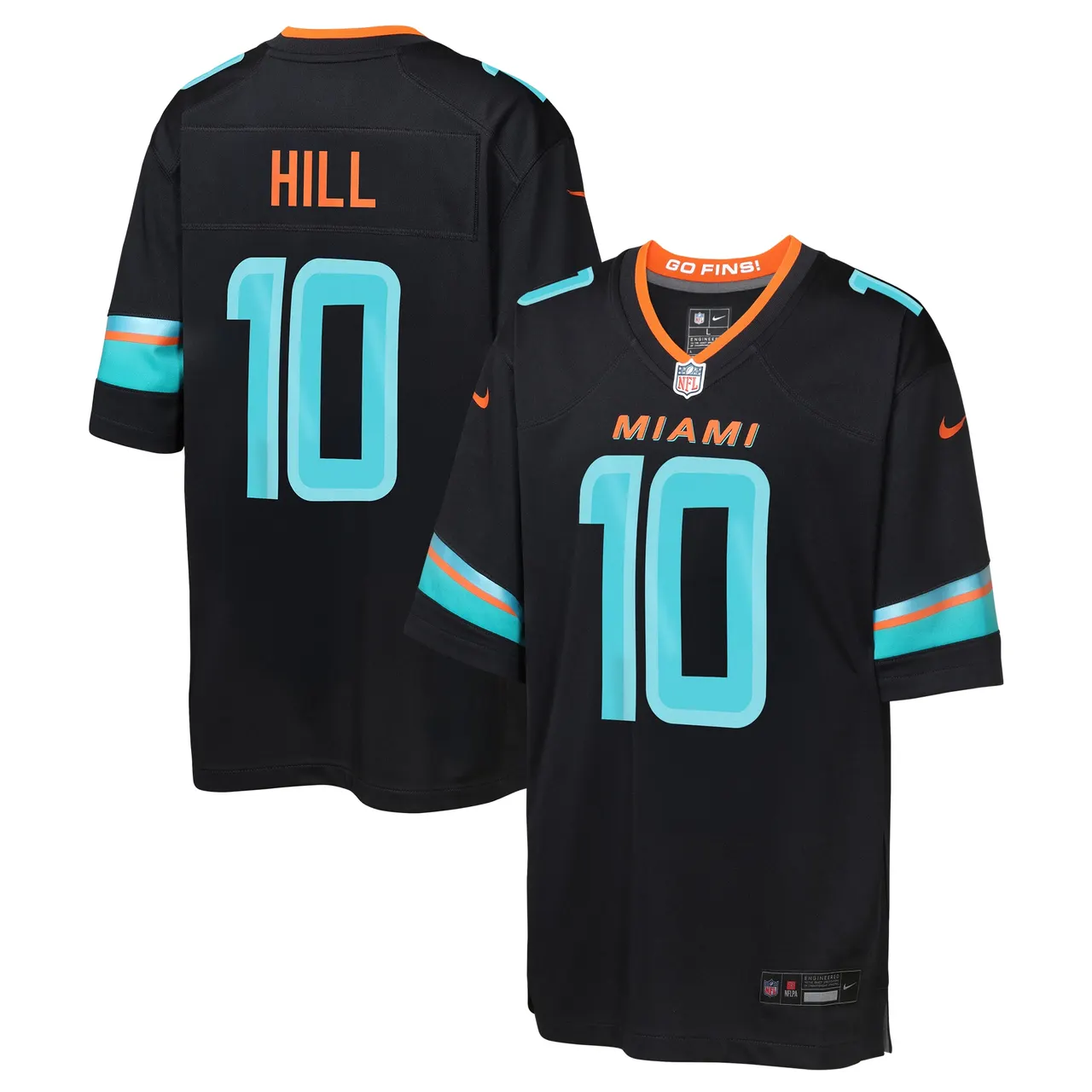 Tyreek Hill Miami Dolphins Nike Youth 2025 Rivalries Collection Game Jersey - Pitch Blue