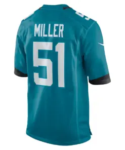 Ventrell Miller Jacksonville Jaguars Nike Game Jersey - Teal - Image 3