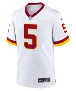Alternative view of Jayden Daniels Washington Commanders Nike Alternate Secondary Game Jersey - White - Jayden Daniels Mens - White