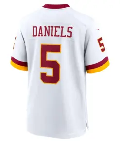 Jayden Daniels Washington Commanders Nike Alternate Secondary Game Jersey - White - Jayden Daniels Mens - White - Image 3